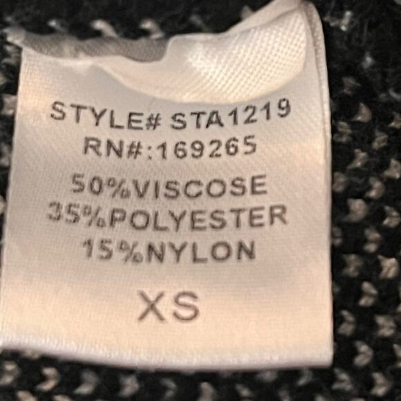 Dinosaur Knit Sweater Womens XS Black White Fuzzy 3D Pullover Novelty T Rex - Picture 5 of 8